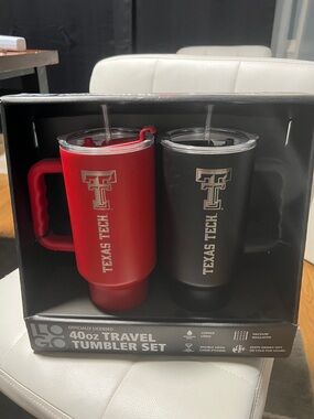 LOGO by Lori Goldstein Texas Tech Red and Black 40oz Travel Tumbler Set